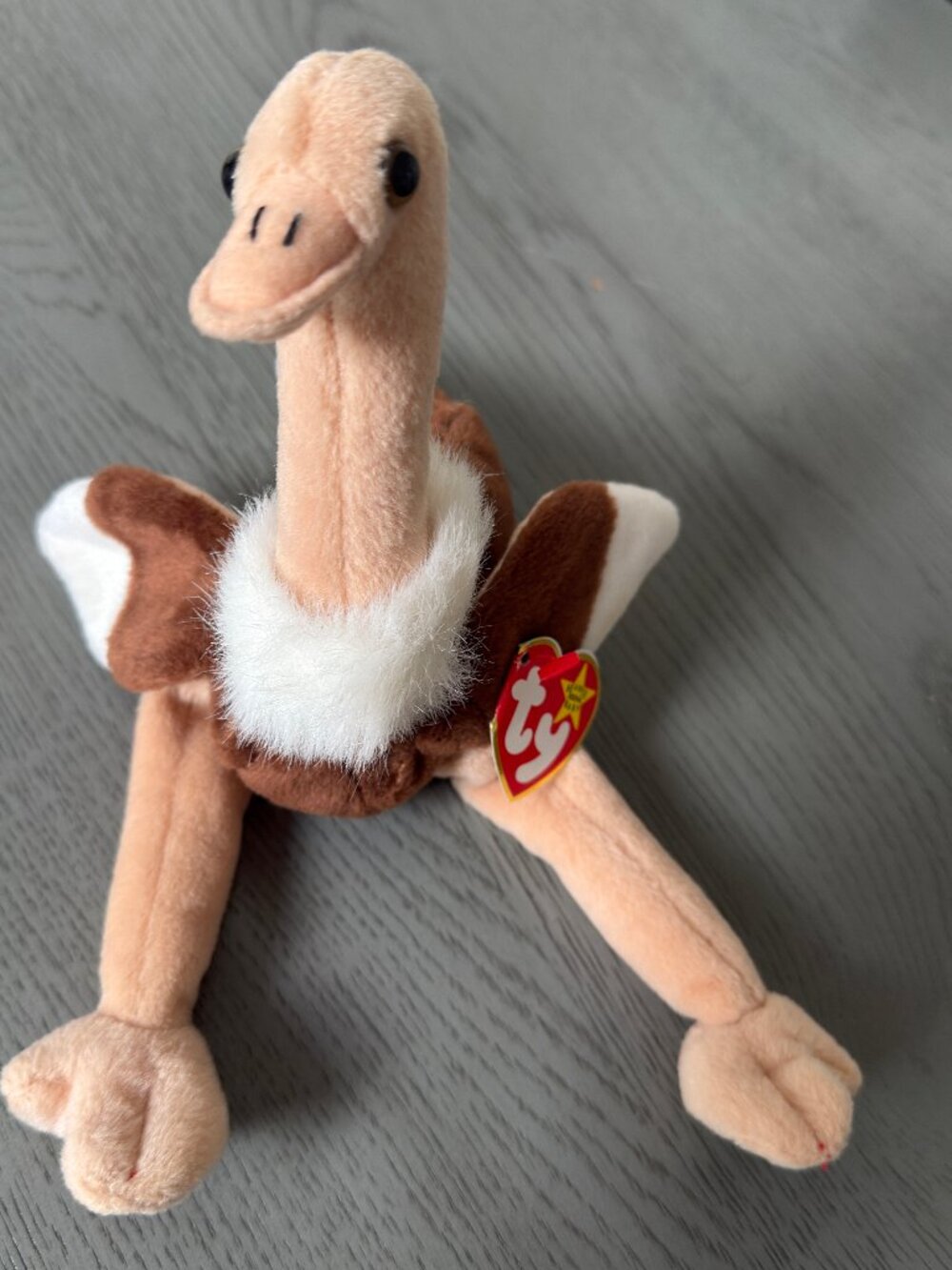 TY BEANIE BABY STRETCH OSTRICH PVC PELLETS 1997 VINTAGE